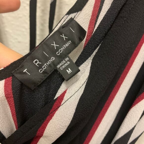 Trixxi Black/Red Striped Romper Size M - Picture 5 of 8